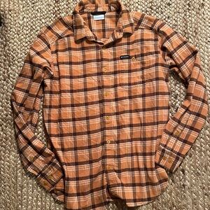 Columbia Men's Orange Plaid Shirt